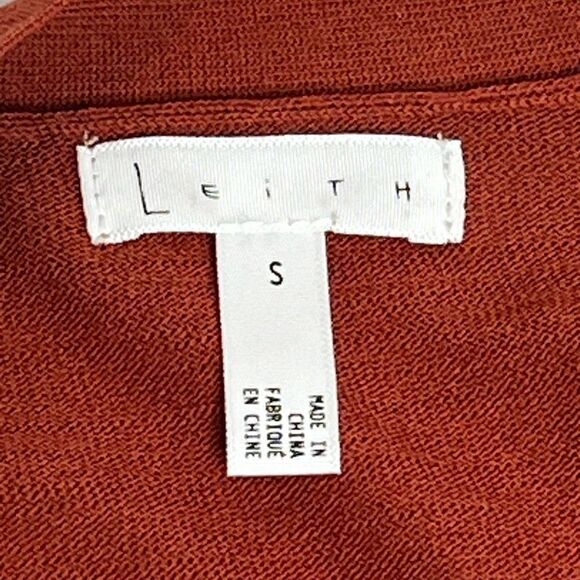 Leith rust colored crop knit wrap cardigan size S - Picture 8 of 11